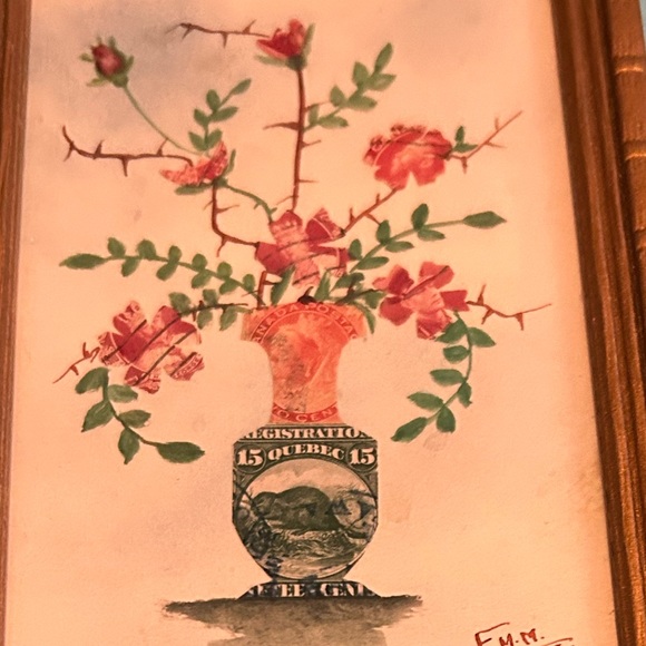 Franciscaines Missionnaires de Marie Quebec Framed Art Collage Ginger Jar Floral - Picture 5 of 9